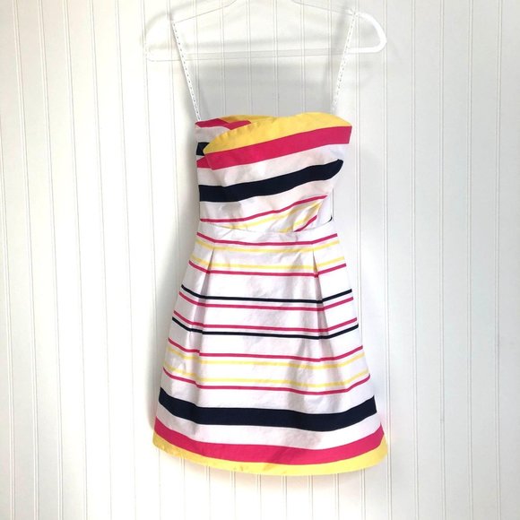 Lilly Pulitzer Felicity Strapless Fit and Flare Striped Dress, Size 2 - Picture 4 of 13